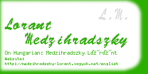 lorant medzihradszky business card